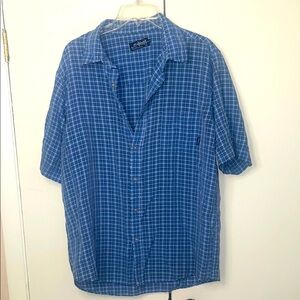 Billabong Blue Casual Button Down Shirt Classic Plaid Large